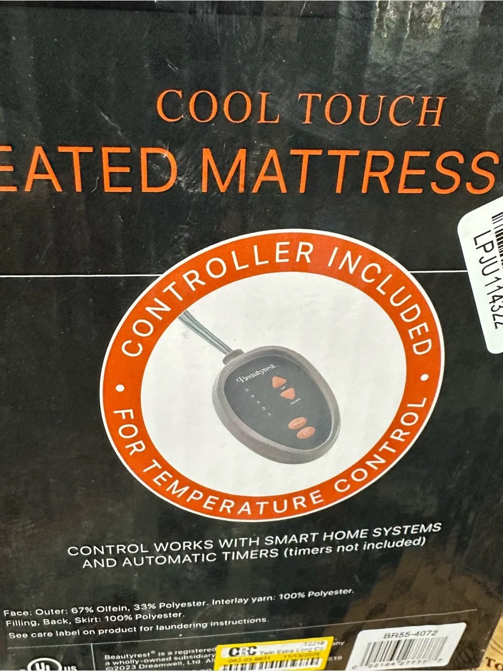 New Beauty Rest Cool Touch Heated Mattress Pad Size Twin XL New in Box